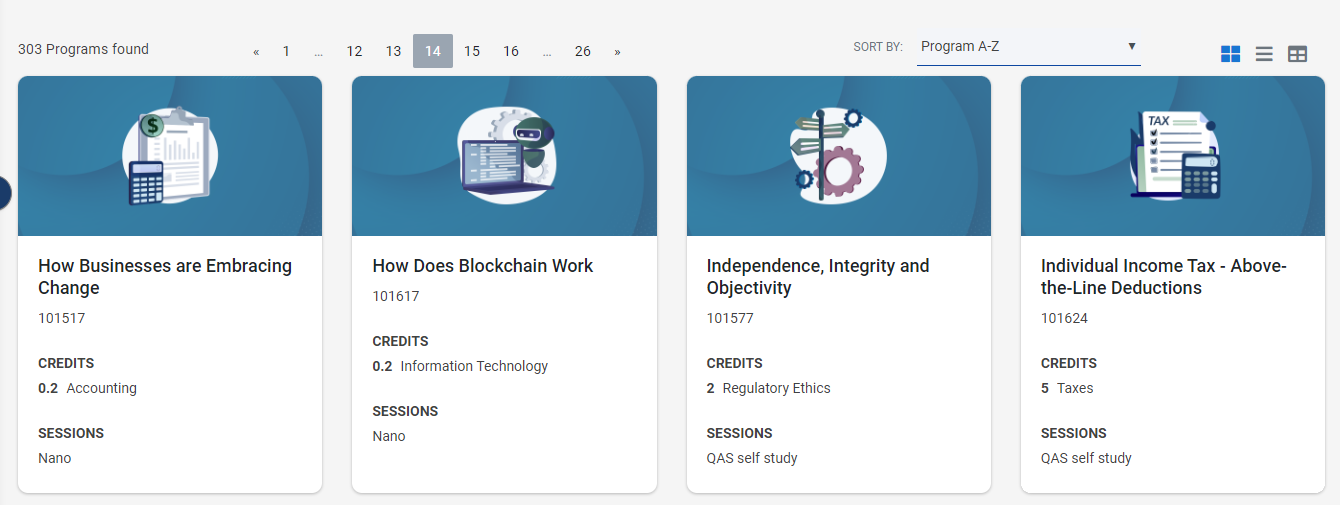 Program catalog